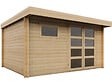 HABITAT ET JARDIN - Abri de jardin en bois avec toit plat "Oak" - 13,1 m² - 28 mm - Beige - vignette
