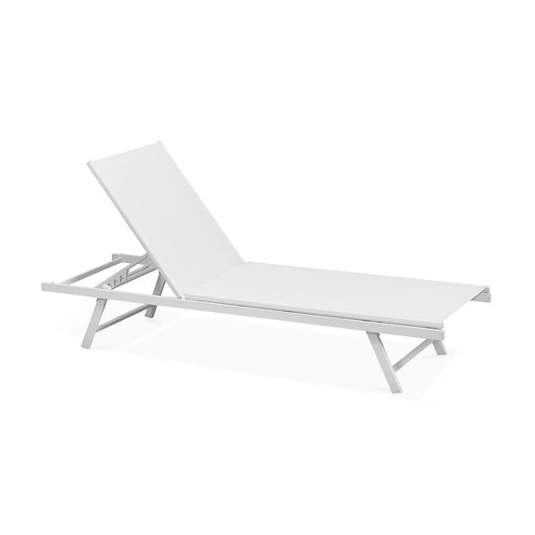 OVIALA - Lot de 2 bains de soleil en acier blanc - Tahiti - large