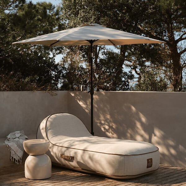 COCO LOUNGE - Transat gonflable PALMA Collection Aloha - blanc cassé - large