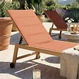 OVIALA - Lot de 2 bains de soleil effet bois inclinable avec roues terracotta - Futuna - vignette