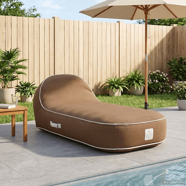 COCO LOUNGE - Transat gonflable PALMA Collection Moka - chocolat - large