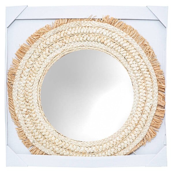 ATMOSPHERA - Miroir mural Tressé naturel D 67 cm - large