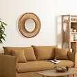 ATMOSPHERA - Grand Miroir mural spirale en Bambou naturel D 72 cm - vignette