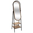 ATMOSPHERA - Miroir sur pied en Bois et Métal avec 2 étagères 160 x 44 cm - vignette