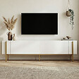 HABITAT ET JARDIN - Meuble TV en bois "Nexus" - 180 x 30 x 45 cm - Blanc / Or - vignette