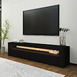 HABITAT ET JARDIN - Meuble TV en bois "Bati" - 150 x 36 x 46 cm - Noir - vignette