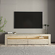 HABITAT ET JARDIN - Meuble TV en bois "Bati" - 150 x 36 x 46 cm - Travertin - vignette