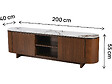HABITAT ET JARDIN - Meuble TV en bois avec plateau en céramique "Stonea" - 200 x 40 x 55 cm - Marron - vignette