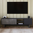 HABITAT ET JARDIN - Meuble TV en bois "Ravello" - 150 x 30 x 45 cm - Gris anthracite - vignette