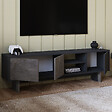 HABITAT ET JARDIN - Meuble TV en bois "Ravello" - 150 x 30 x 45 cm - Gris anthracite - vignette