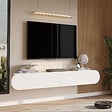 HABITAT ET JARDIN - Meuble TV en bois "LUM1" - 180 x 31 x 29 cm - Blanc - vignette