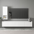 HABITAT ET JARDIN - Meuble TV avec étagère murale en bois "Sema" - 160 x 30 x 35 cm - Blanc - vignette