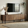 HABITAT ET JARDIN - Meuble TV en bois "Nexus" - 180 x 30 x 45 cm - Chêne Kafkas / Noir - vignette