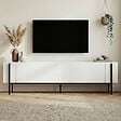 HABITAT ET JARDIN - Meuble TV en bois "Nexus" - 180 x 30 x 45 cm - Bois Noir / Noir - vignette
