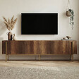 HABITAT ET JARDIN - Meuble TV en bois "Nexus" - 180 x 30 x 45 cm - Noyer Baroque Or - vignette