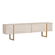 HABITAT ET JARDIN - Meuble TV en bois "Onera" - 180 x 30 x 50 cm - Travertin / Or - vignette