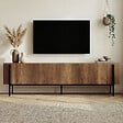 HABITAT ET JARDIN - Meuble TV en bois "Nexus" - 180 x 30 x 45 cm - Noyer Baroque / Noir - vignette