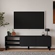 HABITAT ET JARDIN - Meuble TV en bois "River" - 150 x 31.4 x 48.2 cm - Anthracite - vignette
