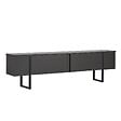 HABITAT ET JARDIN - Meuble TV en bois "Onera" - 180 x 30 x 50 cm - Anthracite / Noir - vignette