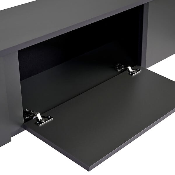 HABITAT ET JARDIN - Meuble TV en bois "Onera" - 180 x 30 x 50 cm - Anthracite / Noir - large