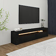 HABITAT ET JARDIN - Meuble TV en bois "Bati" - 150 x 36 x 46 cm - Noir - vignette