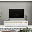 HABITAT ET JARDIN - Meuble TV en bois "Bati" - 150 x 36 x 46 cm - Blanc - vignette