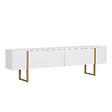 HABITAT ET JARDIN - Meuble TV en bois "Onera" - 180 x 30 x 50 cm - Blanc / Or - vignette