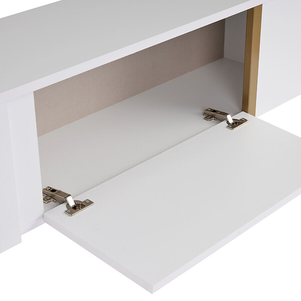 HABITAT ET JARDIN - Meuble TV en bois "Onera" - 180 x 30 x 50 cm - Blanc / Or - large