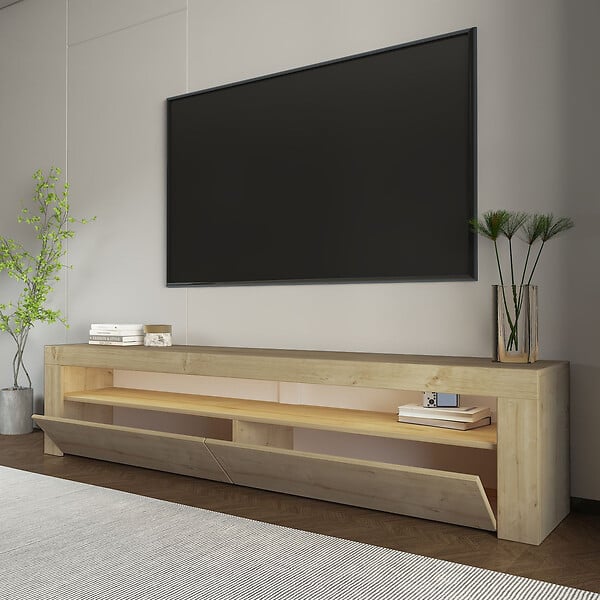 HABITAT ET JARDIN - Meuble TV en bois "Bati" - 150 x 36 x 46 cm - Beige - large