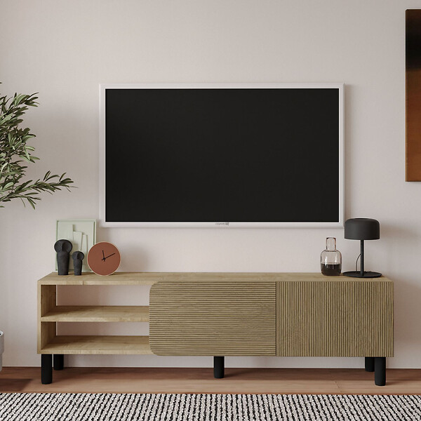 HABITAT ET JARDIN - Meuble TV en bois "River" - 150 x 31 x 48 cm - Beige - large