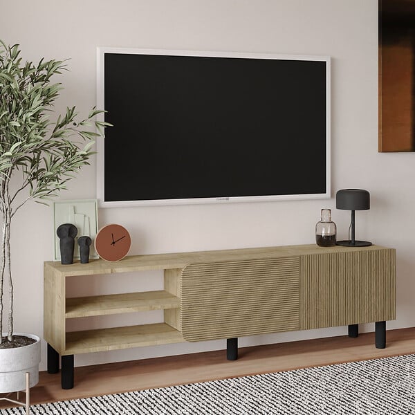 HABITAT ET JARDIN - Meuble TV en bois "River" - 150 x 31 x 48 cm - Beige - large