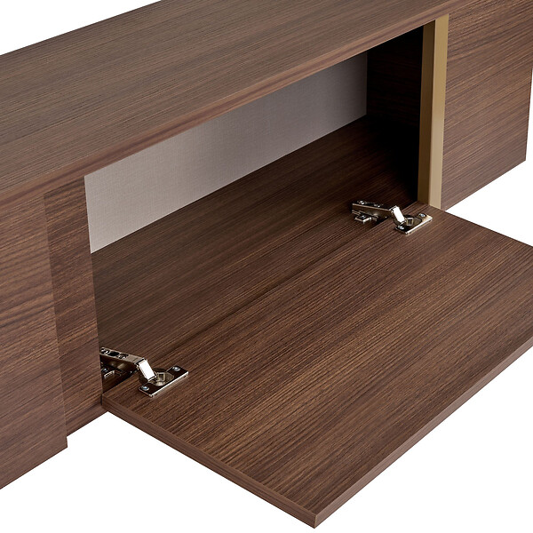 HABITAT ET JARDIN - Meuble TV en bois "Onera" - 180 x 30 x 50 cm - Noyer / Or - large