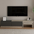 HABITAT ET JARDIN - Meuble TV en bois "Nest" - 180 x 30 x 36 cm - Gris anthracite - vignette
