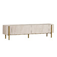 HABITAT ET JARDIN - Meuble TV en bois "Nexus" - 180 x 30 x 45 cm - Travertin / Or - vignette
