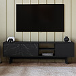 HABITAT ET JARDIN - Meuble TV en bois "Ravello" - 150 x 30 x 45 cm - Noir - vignette