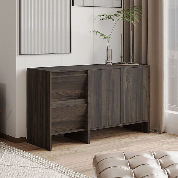 HABITAT ET JARDIN - Buffet en bois "Laris 130" - 130 x 44 x 82 cm - Marron - large