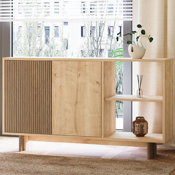 HABITAT ET JARDIN - Buffet en bois "Ravello" - 140 x 35 x 80 cm - Beige - large