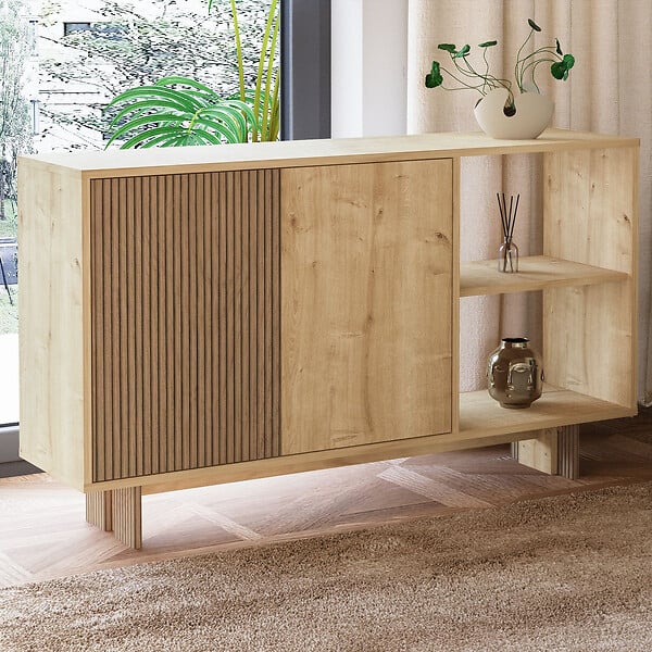 HABITAT ET JARDIN - Buffet en bois "Ravello" - 140 x 35 x 80 cm - Beige - large