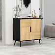HABITAT ET JARDIN - Armoire multifonction en bois "Darien" - 76.5 x 35 x 79.5 cm - Bois Noir - vignette