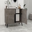 HABITAT ET JARDIN - Armoire multifonction en bois "Darien" - 76.5 x 35 x 79.5 cm - Marbre - vignette