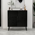 HABITAT ET JARDIN - Armoire multifonction en bois "Darien" - 76.5 x 35 x 79.5 cm - Bois Noir - vignette