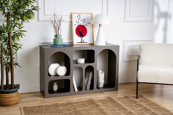 HABITAT ET JARDIN - Buffet en bois "Liva 120" - 120 x 37 x 74 cm - Gris anthracite - large