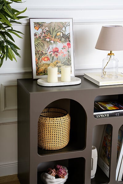 HABITAT ET JARDIN - Buffet en bois "Lessa" - 80 x 37 x 74 cm - Gris anthracite - large