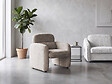 HABITAT ET JARDIN - Fauteuil lounge en tissu chiné "Cozmo" - 78 x 79 x 77 cm - Beige - vignette