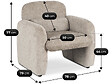 HABITAT ET JARDIN - Fauteuil lounge en tissu chiné "Cozmo" - 78 x 79 x 77 cm - Beige - vignette
