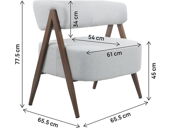 HABITAT ET JARDIN - Fauteuil avec structure imitation bois "Astra" - Gris clair - large