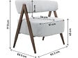 HABITAT ET JARDIN - Fauteuil avec structure imitation bois "Astra" - Gris clair - vignette