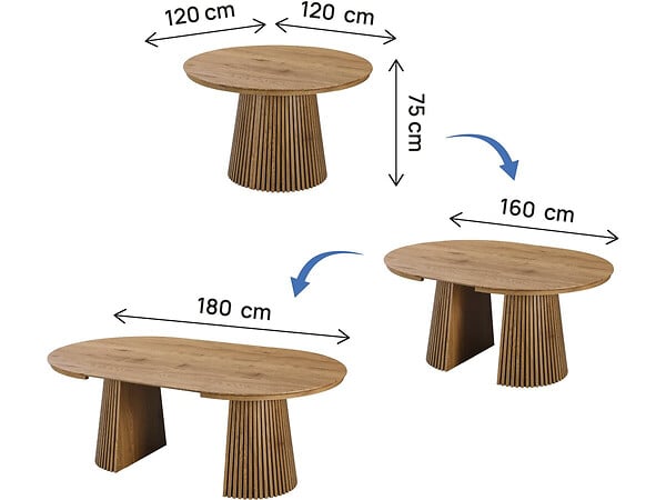 HABITAT ET JARDIN - Table à manger extensible en bois "Sylva" - 120/200 cm - 4 à 8 places - Marron - large