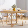 ID MARKET - Table à manger extensible ronde SELMA 4-8 personnes bois effet hêtre 110-150 cm - vignette