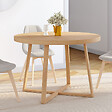 ID MARKET - Table à manger extensible ronde SELMA 4-8 personnes bois effet hêtre 110-150 cm - vignette